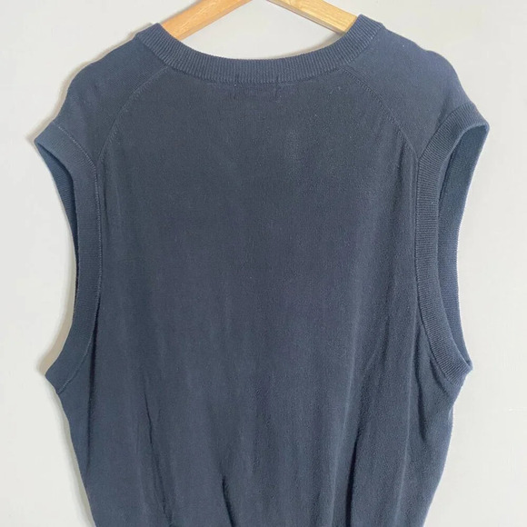 Slazenger Men's Large Outdoors Golf V-Neck Cotton Sweater Vest Pullover in Black - Picture 12 of 16